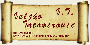 Veljko Tatomirović vizit kartica